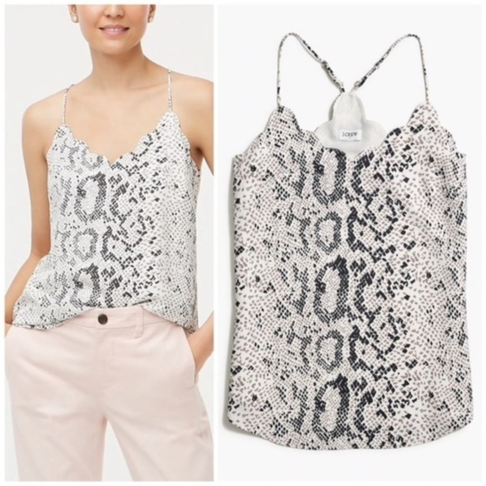 JCREW SWIFTY SNAKESKIN PRINT ADJUSTABLE STRAP TANK TOP SHIRT 4